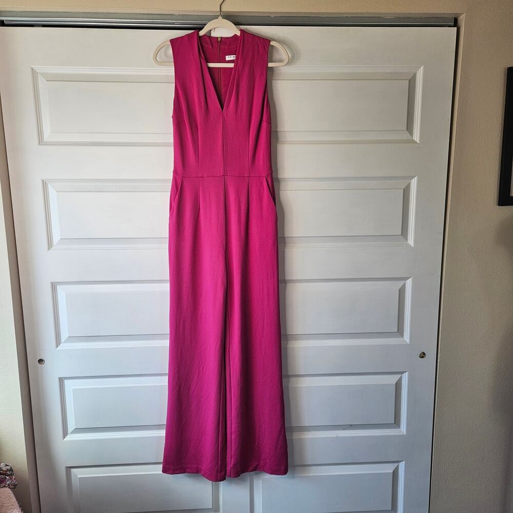Trina Turk Adventurous Wide-Leg Jumpsuit Fuchsia Pink Size 6